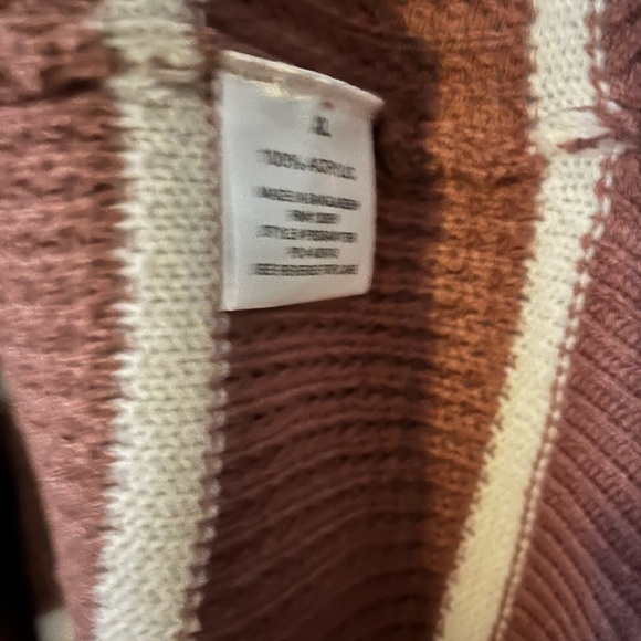 Moondance striped mauve cardigan size XL - Picture 3 of 6